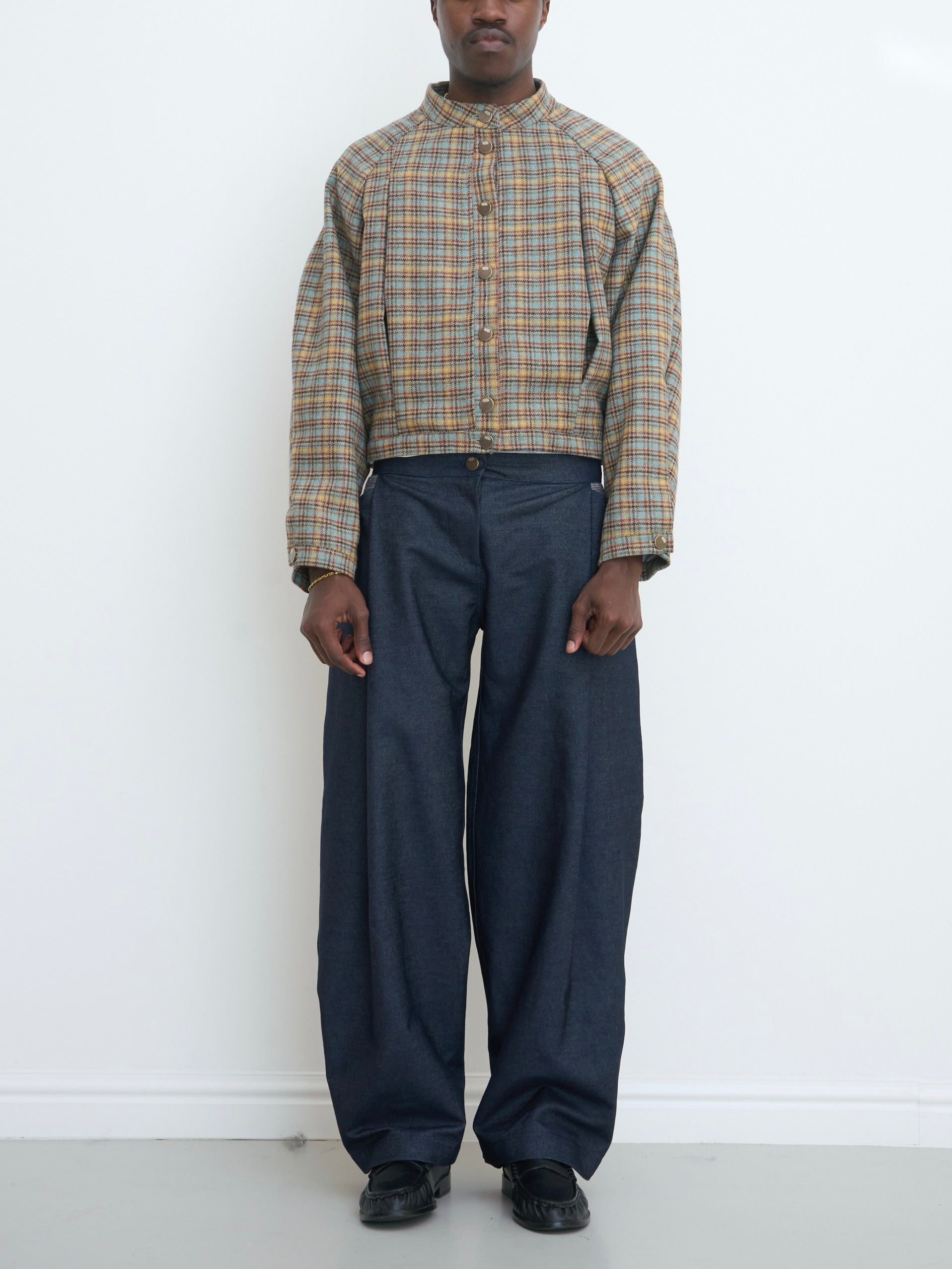 arden jacket - sandstone plaid wool