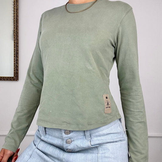 khaki green sergio tacchini long sleeve top