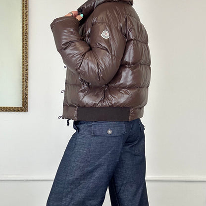 moncler vintage brown puffer coat