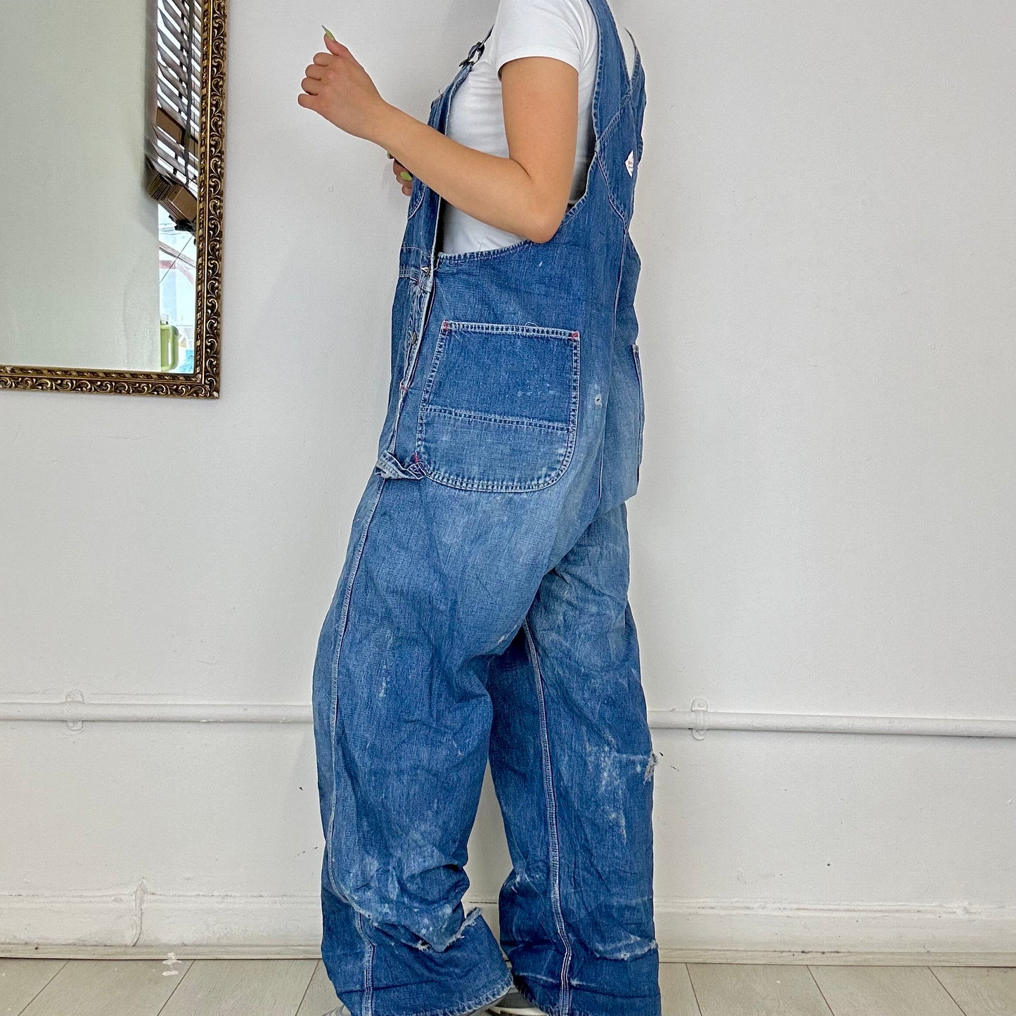 vintage blue denim dungarees