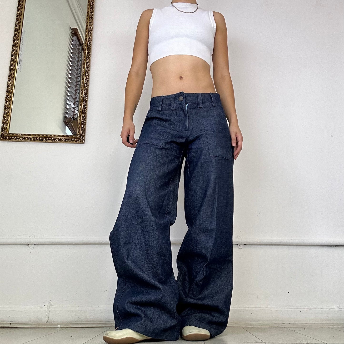 the slouch in navy denim - size small - sample