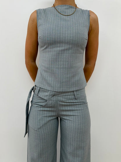 the charlie top in blue check