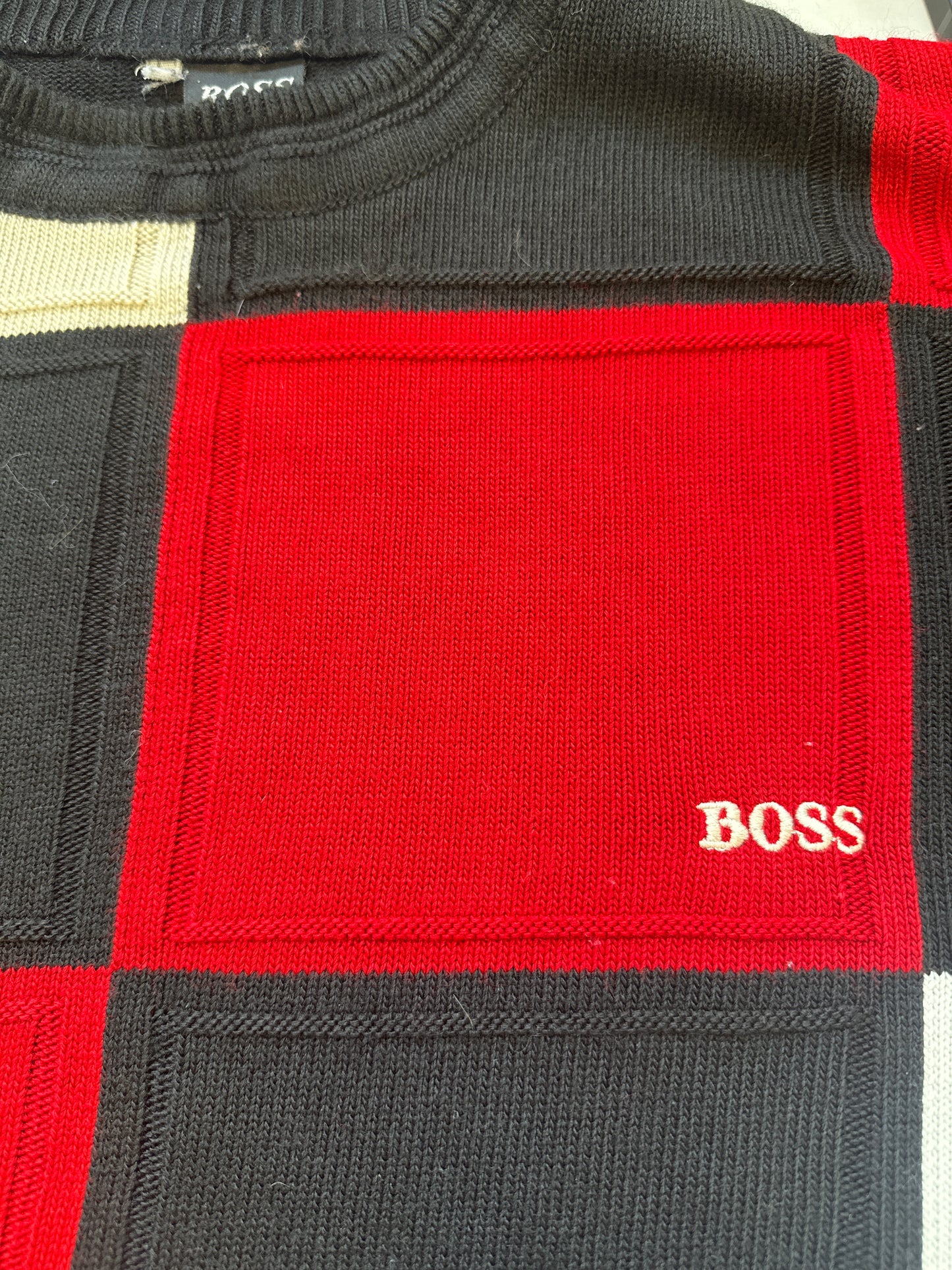 vintage hugo boss block jumper