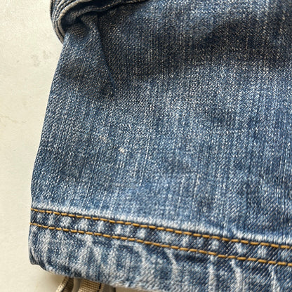 long denim cargo shorts