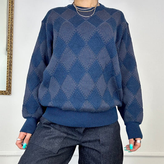 vintage blue knitted jumper