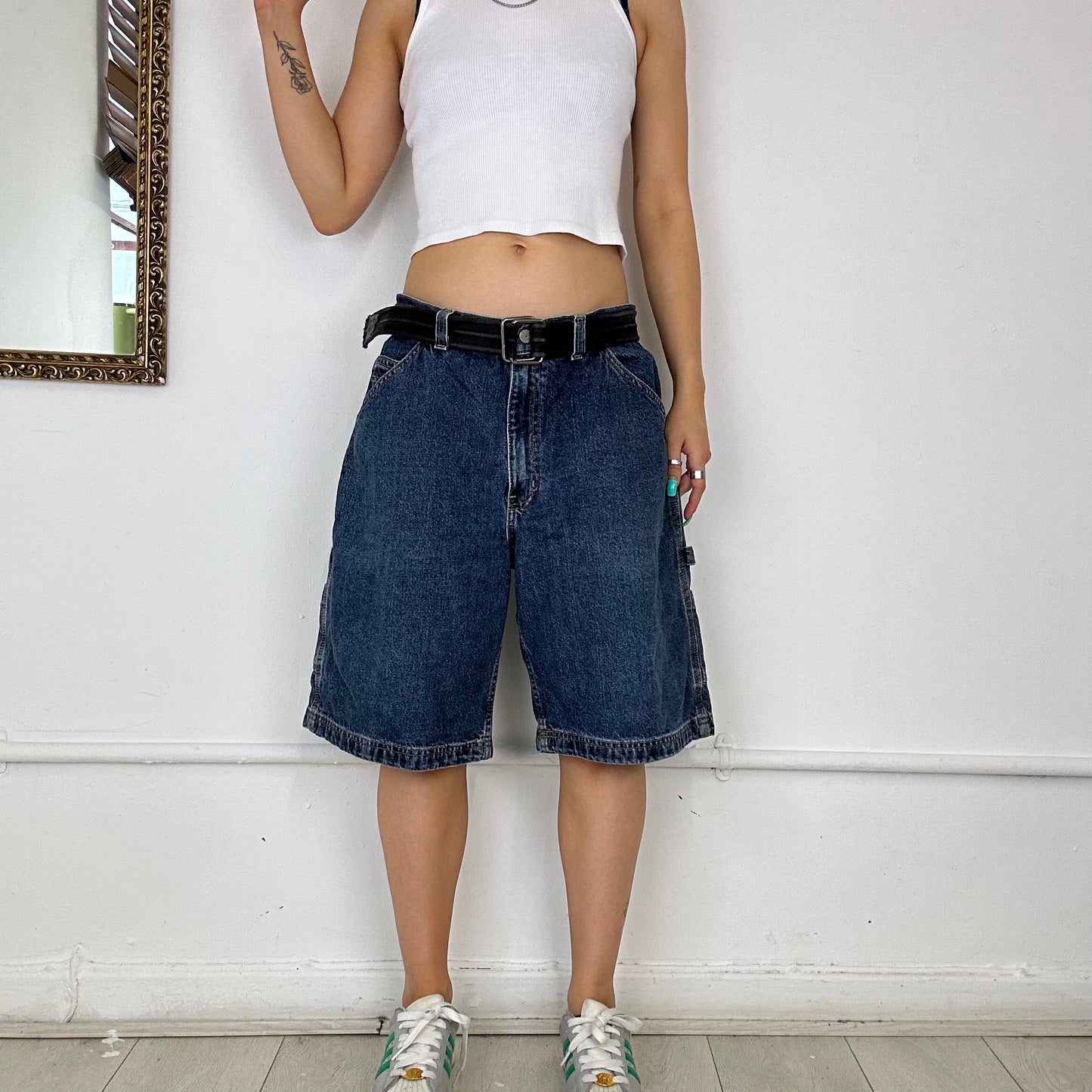 baggy cargo denim shorts