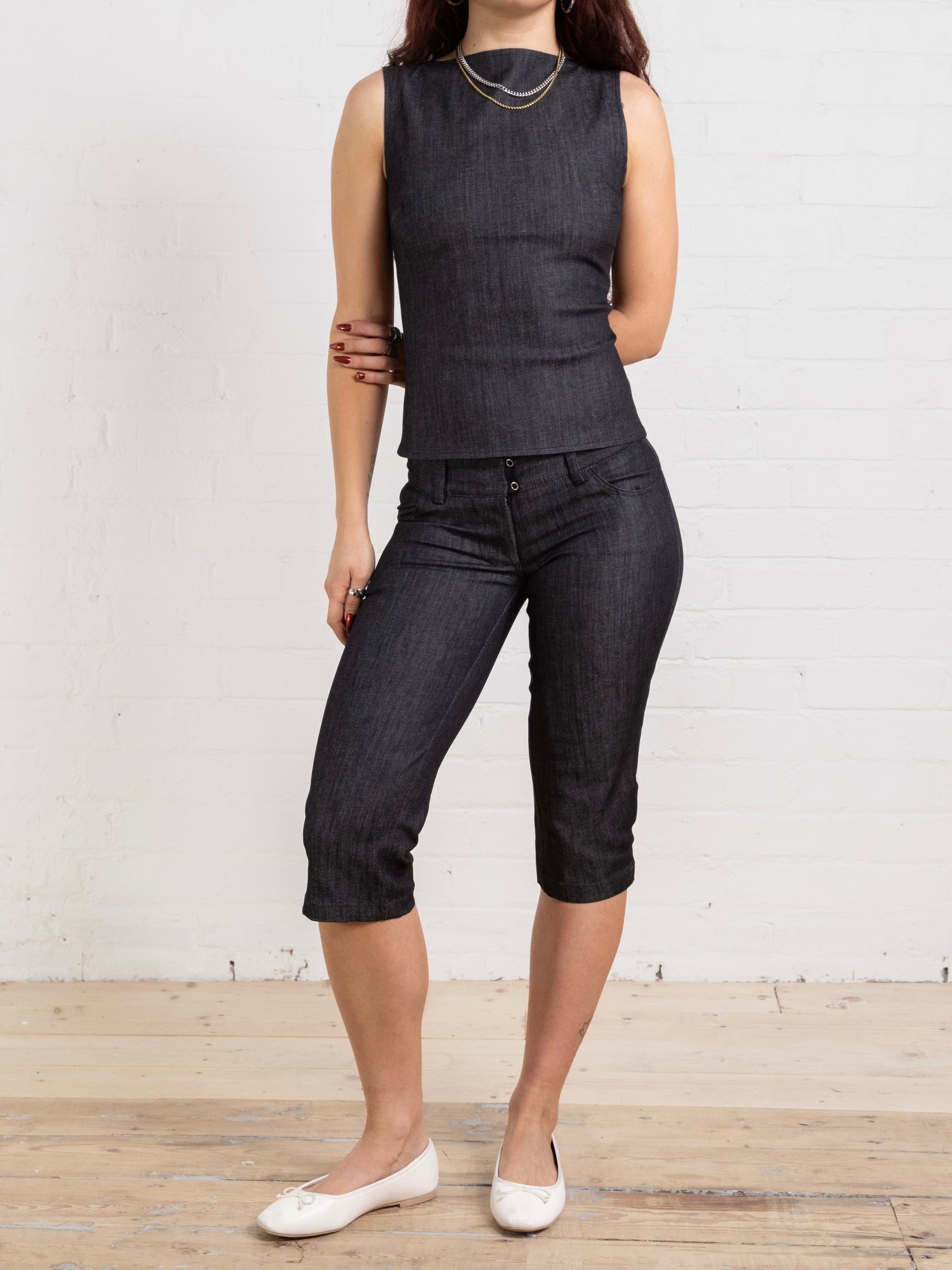 morgan capri - dark grey denim