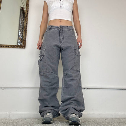 wide leg cargo trousers