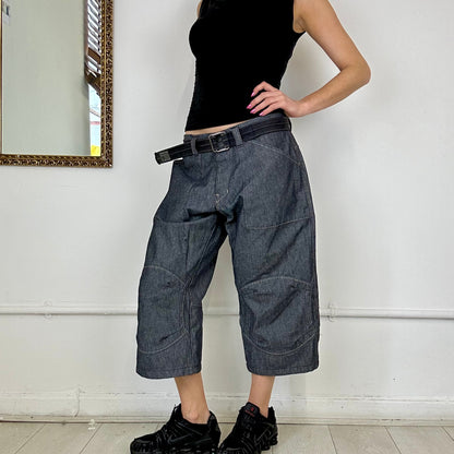 00s baggy 3/4 long denim short