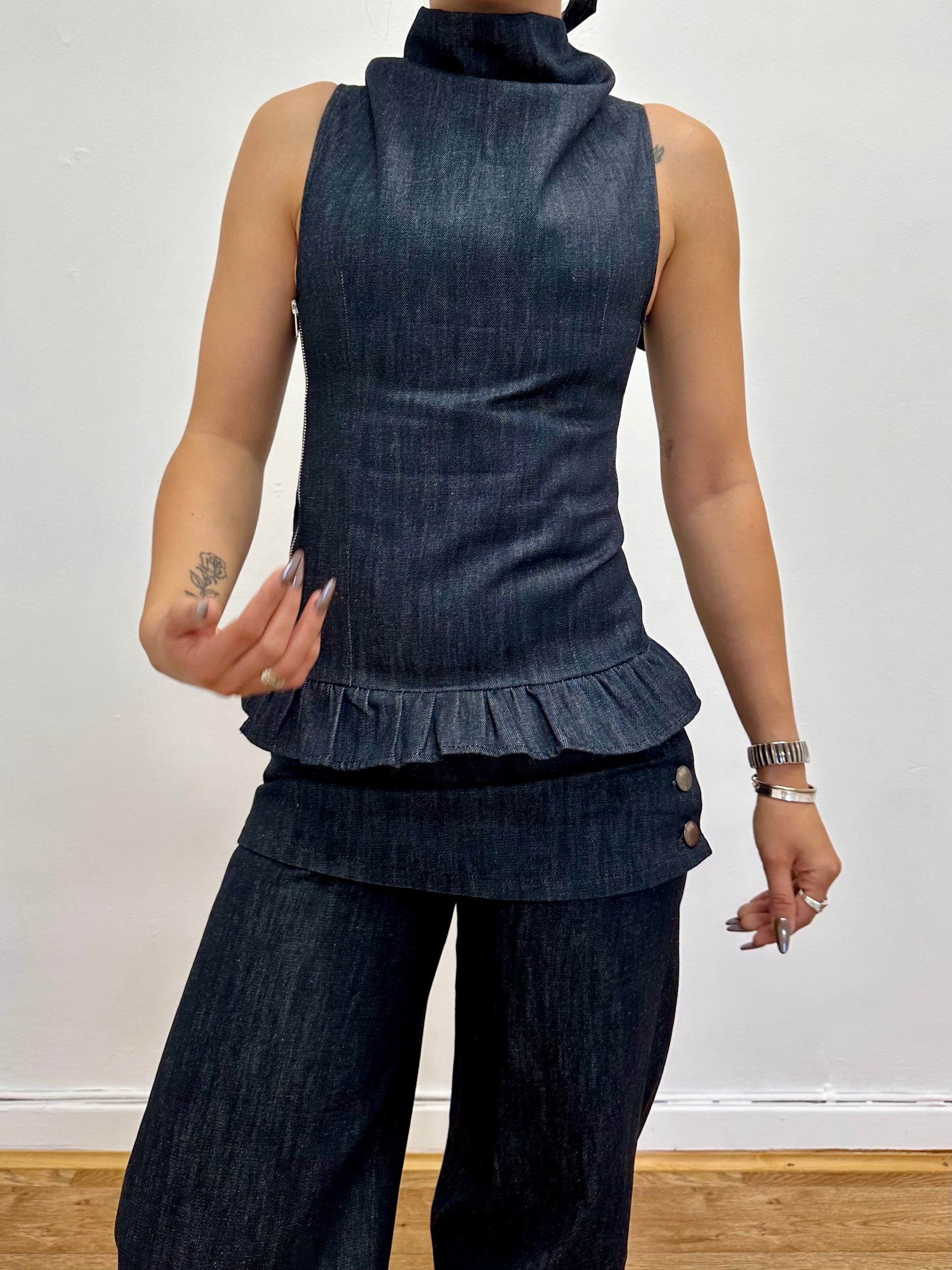 SAMPLE alex top - navy denim