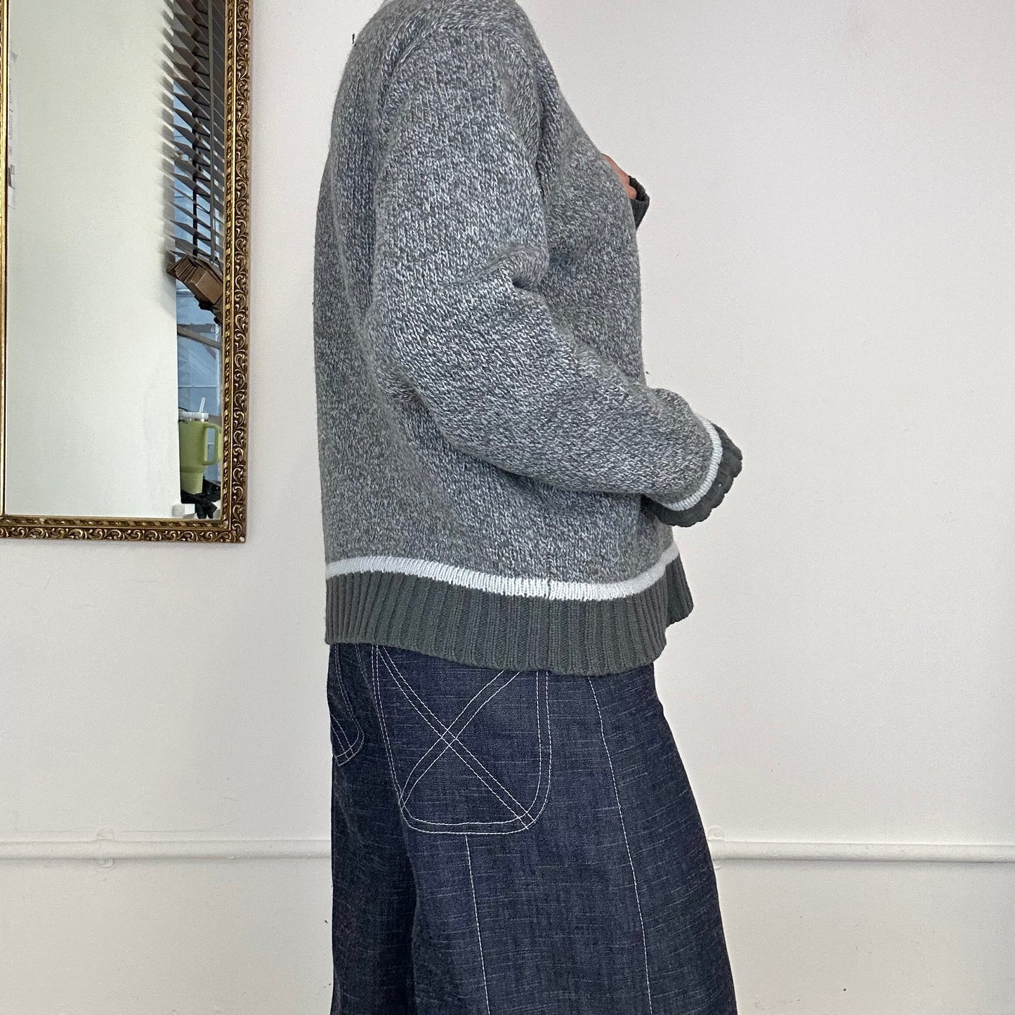 vintage v neck knitted diesel jumper