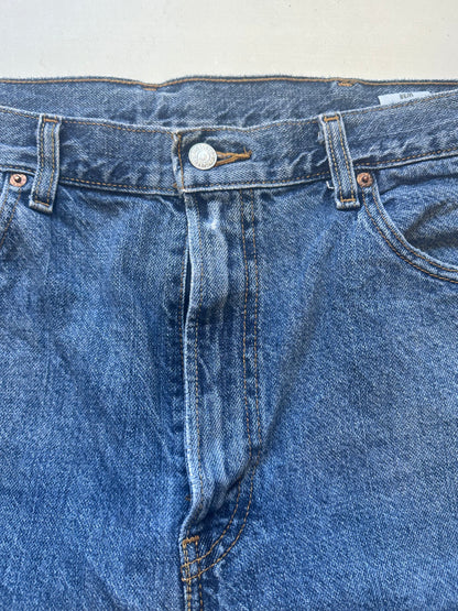 mid wash levis denim jorts