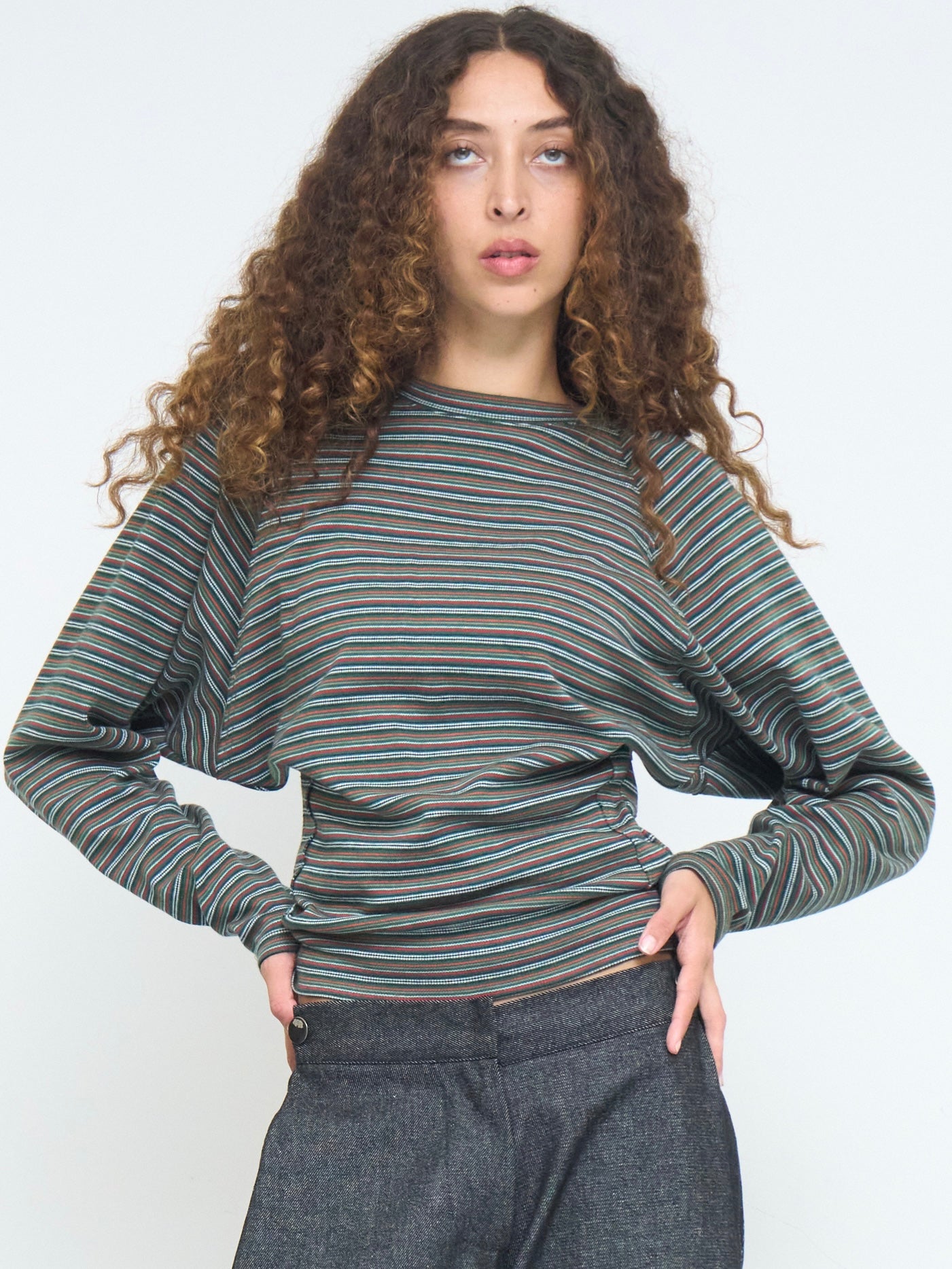robin top - green stripe