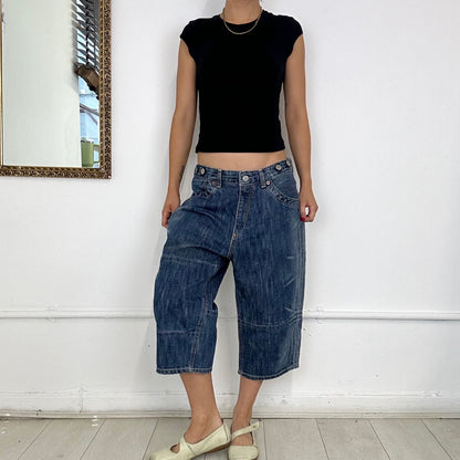 vintage long denim shorts by levi's