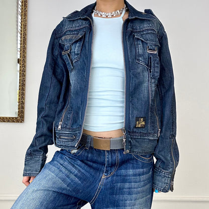 00's denim zip up jacket