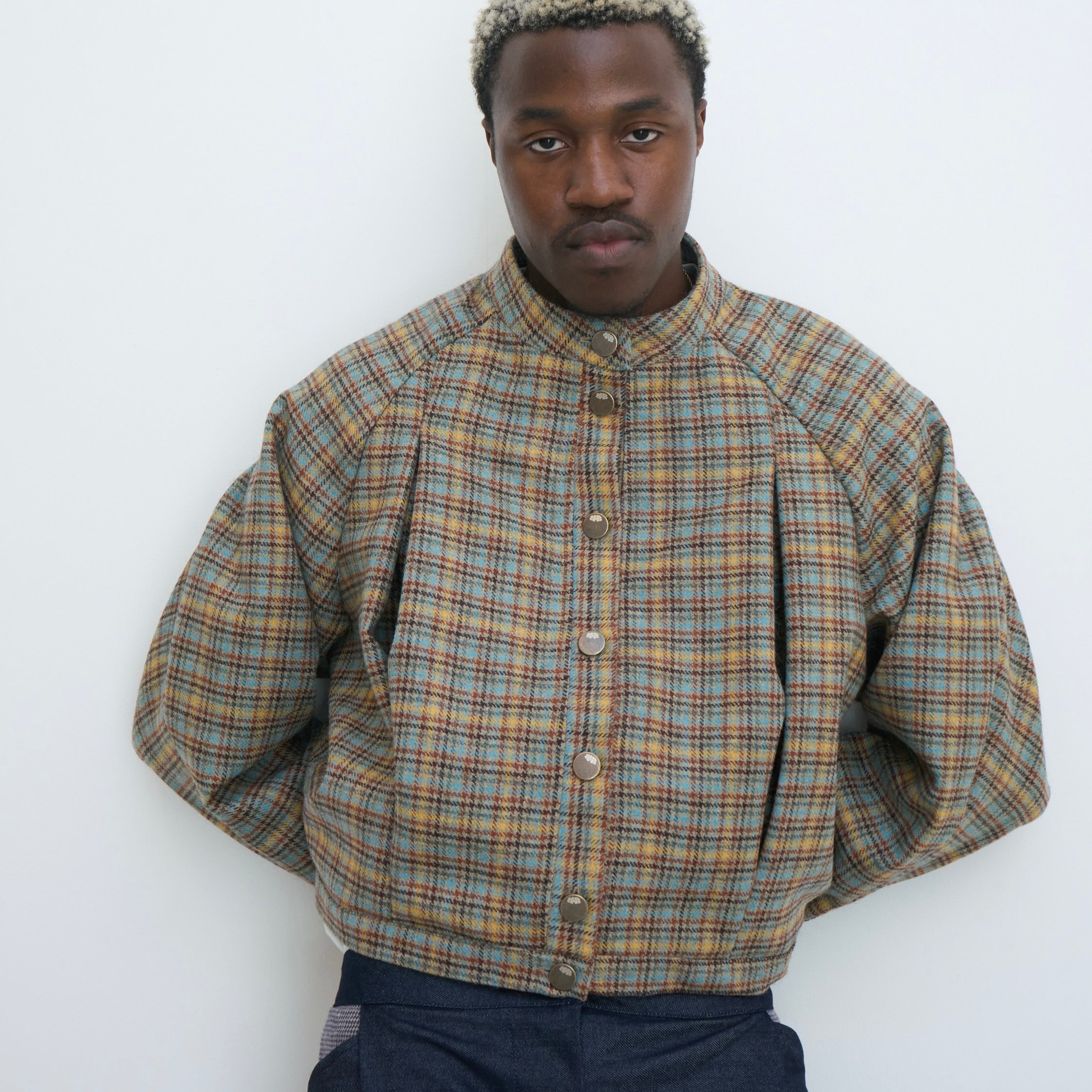 arden jacket - sandstone plaid wool