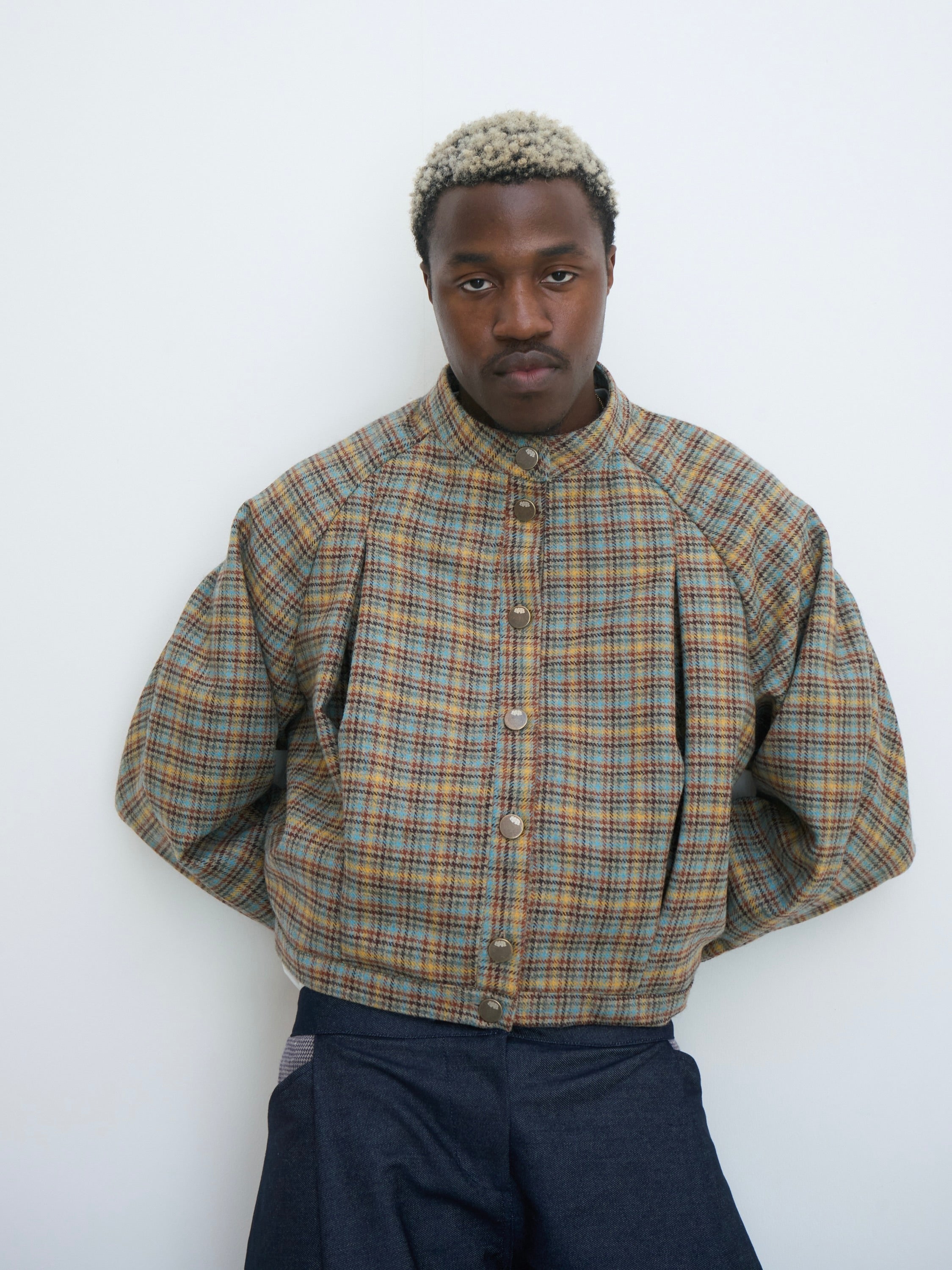 arden jacket - sandstone plaid wool