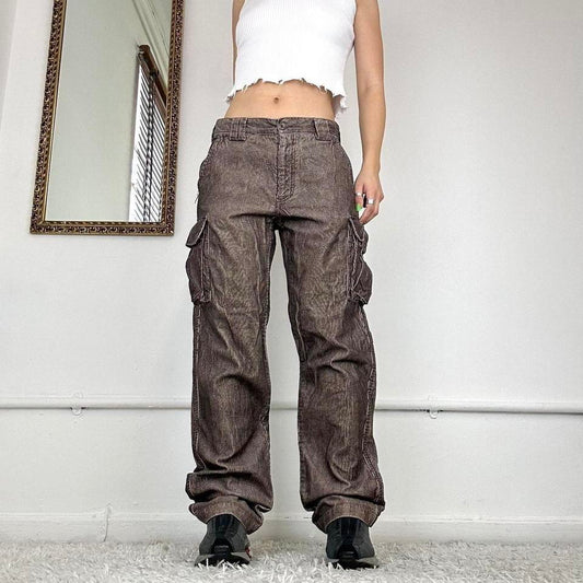 wide leg corduroy cargo trousers