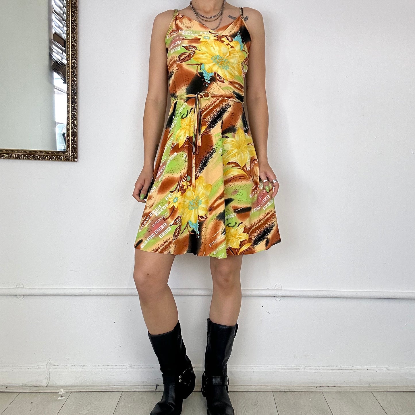 2000's graphic print summer dress