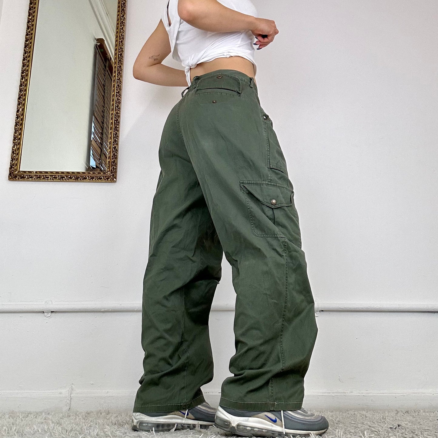 y2k baggy wide leg cargo trousers