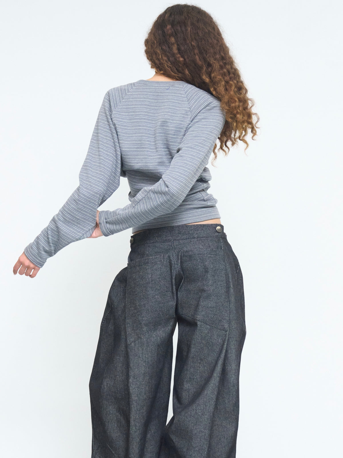 robin top - grey stripe
