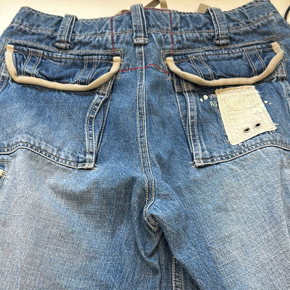 denim baggy cargo shorts