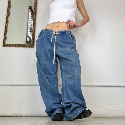 90's baggy drawstring jeans