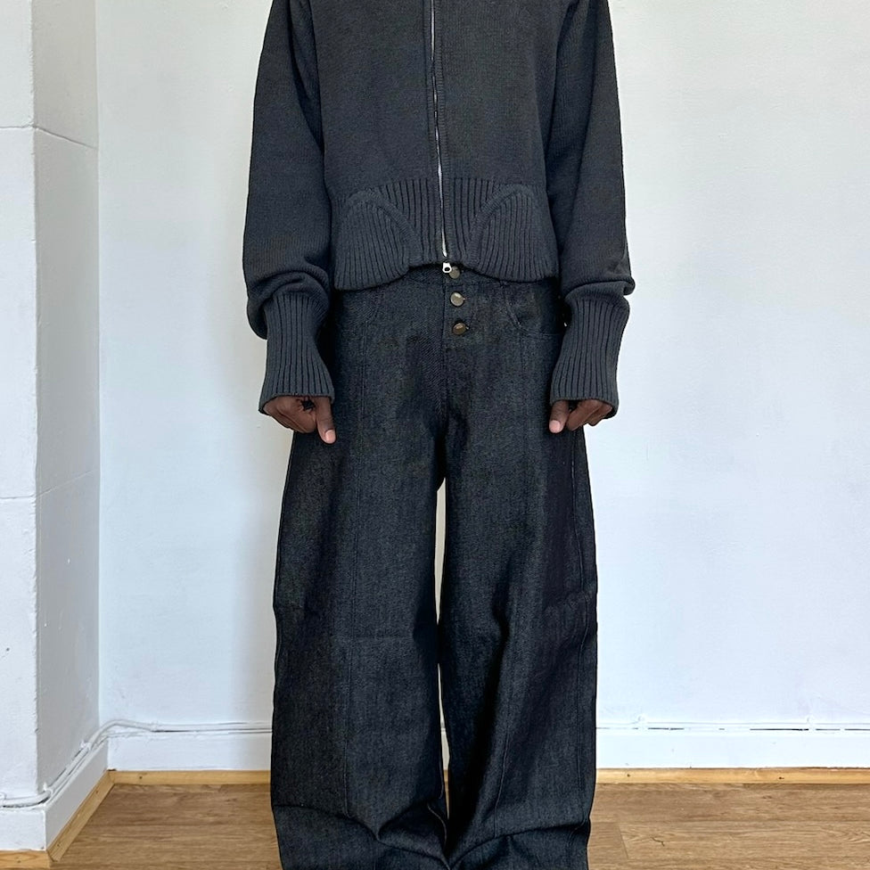 rowan peplum jumper  - grey knit