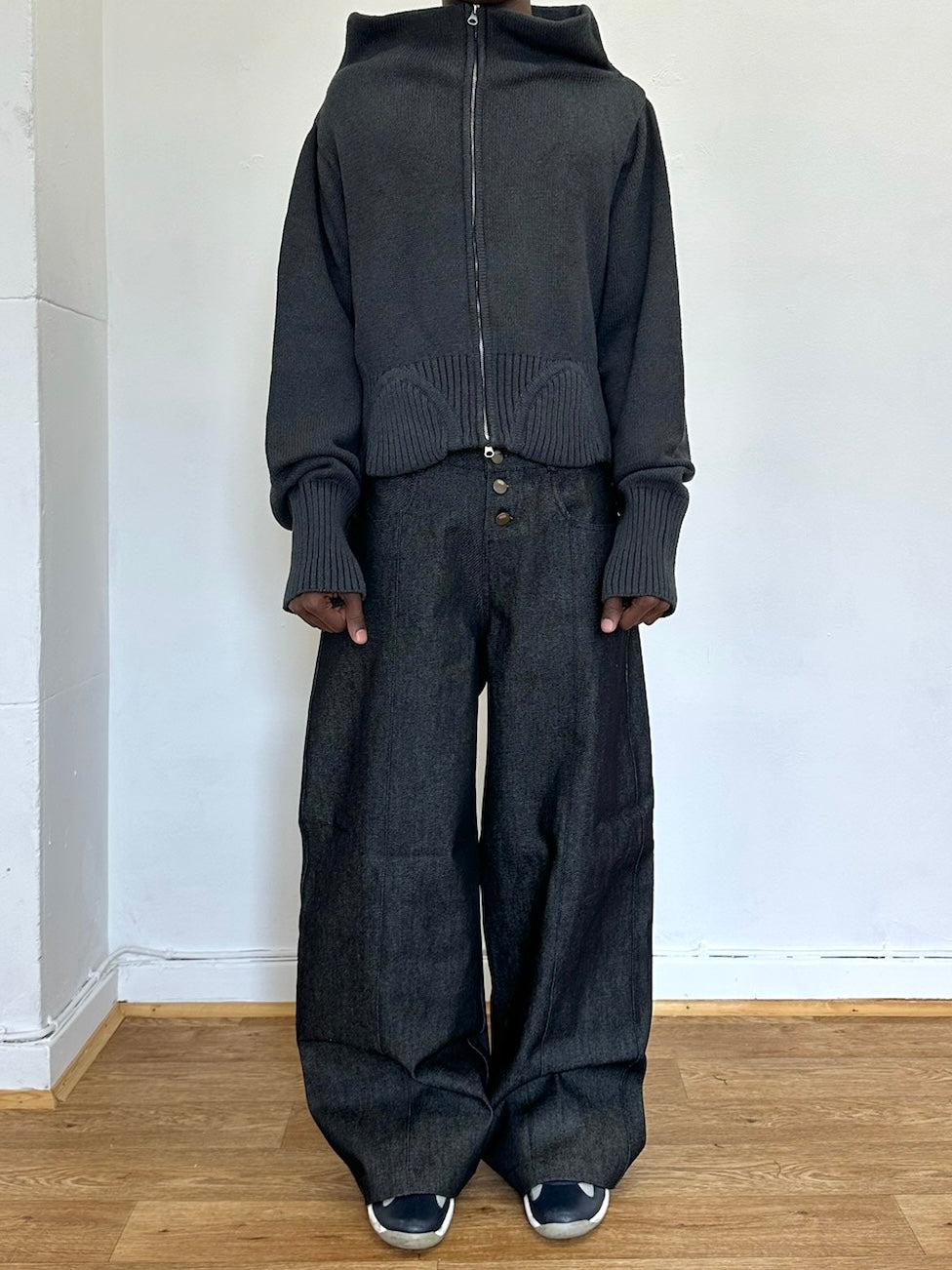 rowan peplum jumper  - grey knit