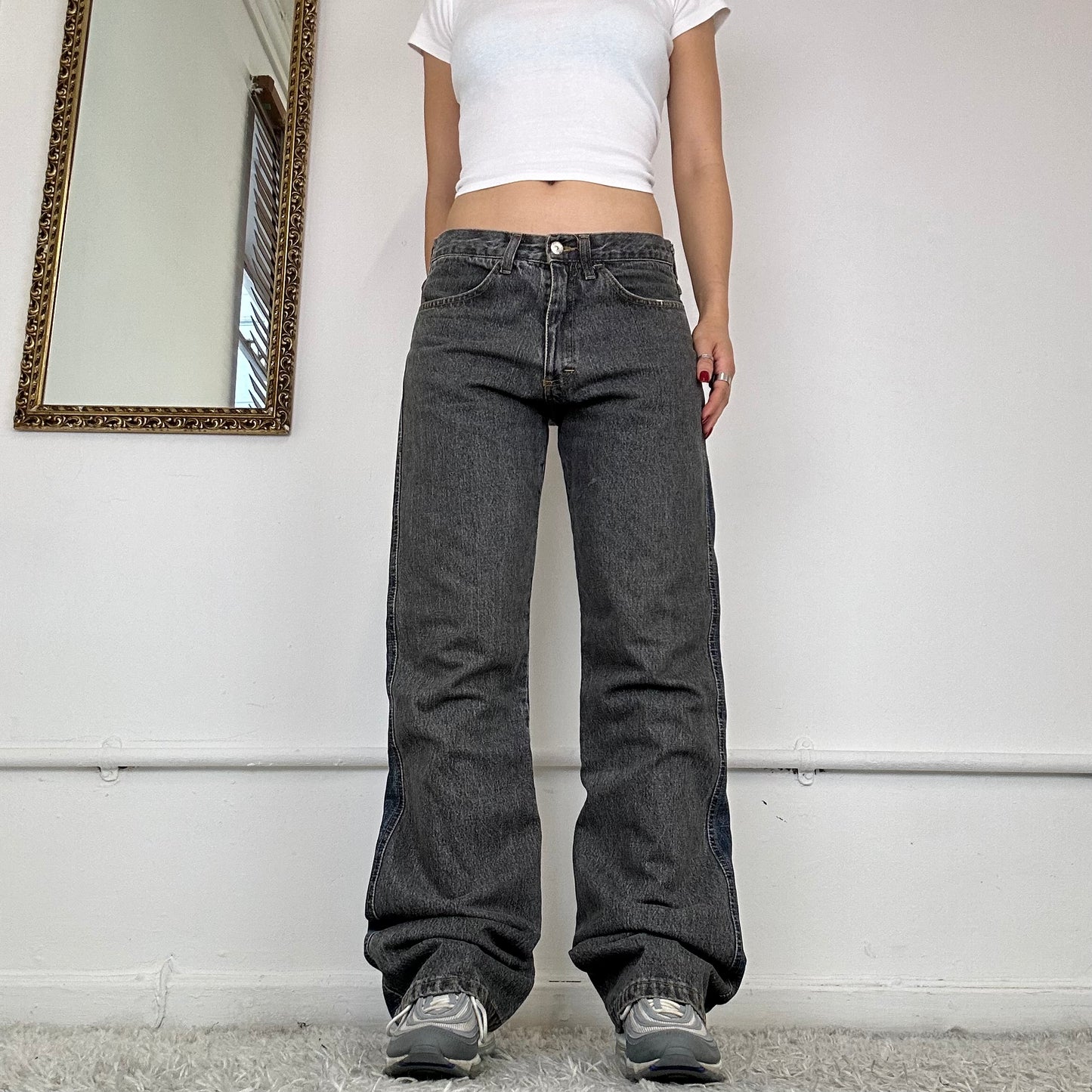 00’s contrast denim baggy jeans