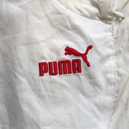 puma white baggy tracksuit bottoms