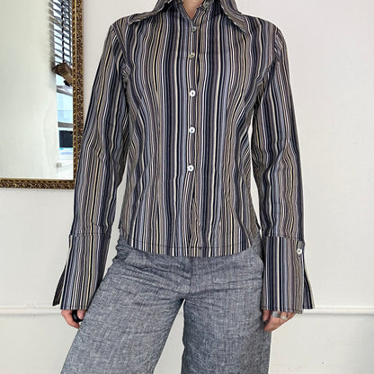 vintage striped fitted shirt