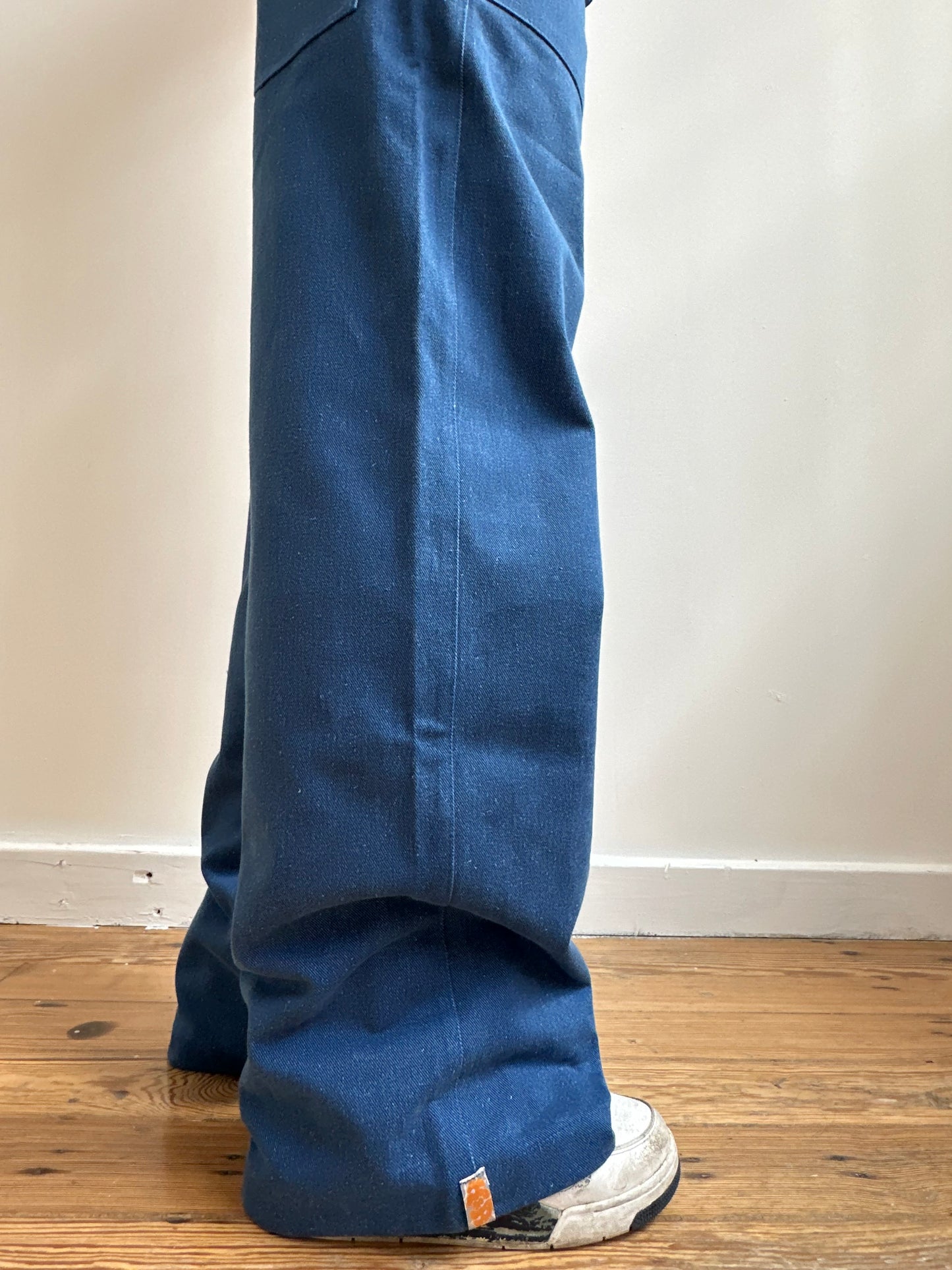 the slouch in mid wash denim