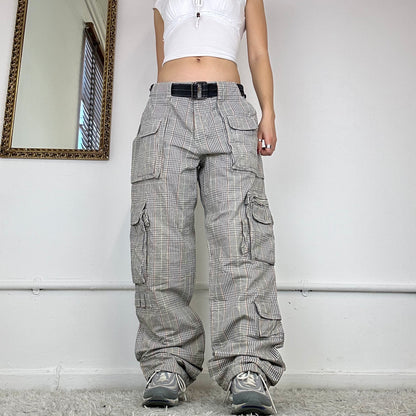 00's checkered cargo trousers