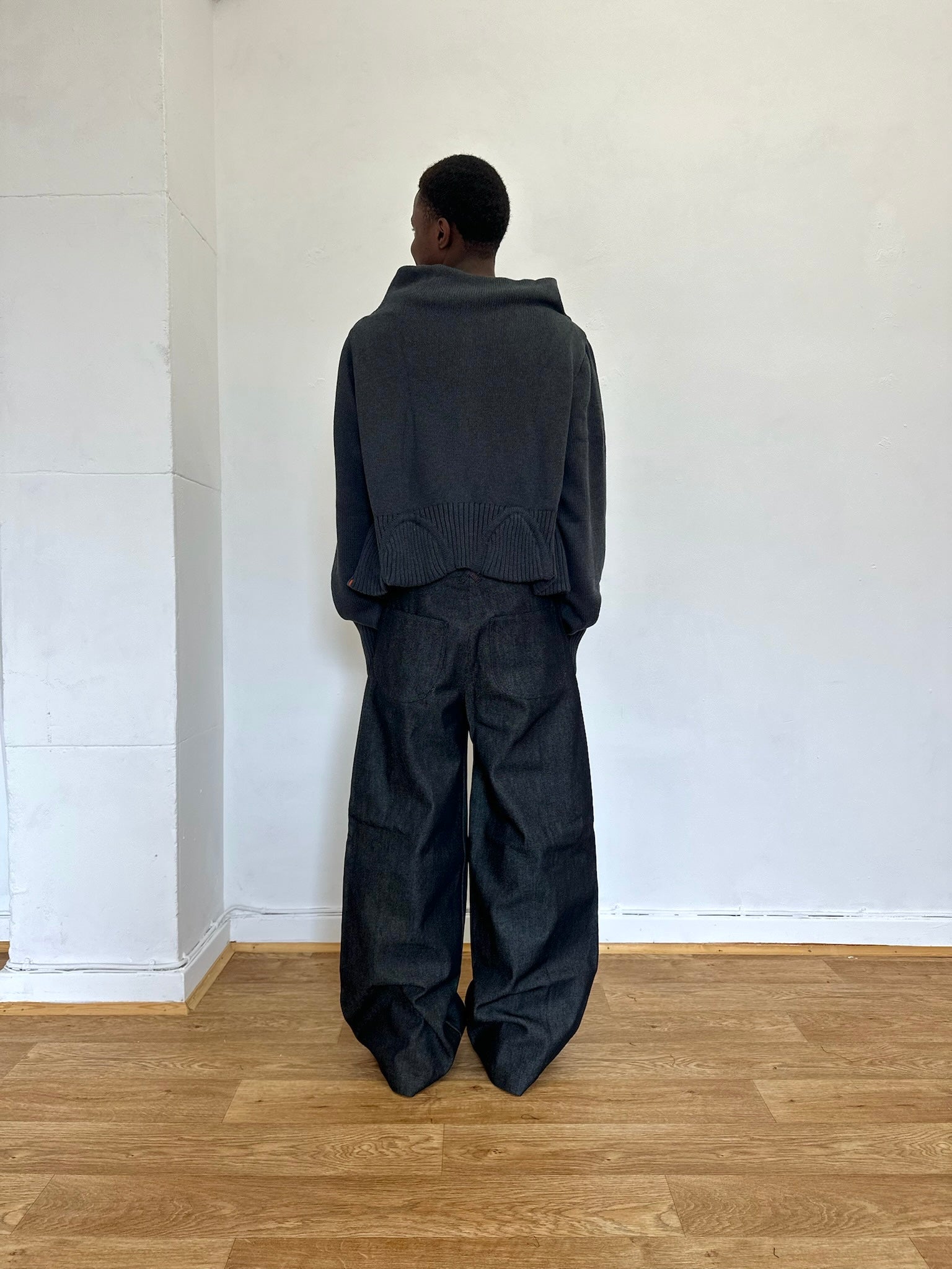 rowan peplum jumper  - grey knit