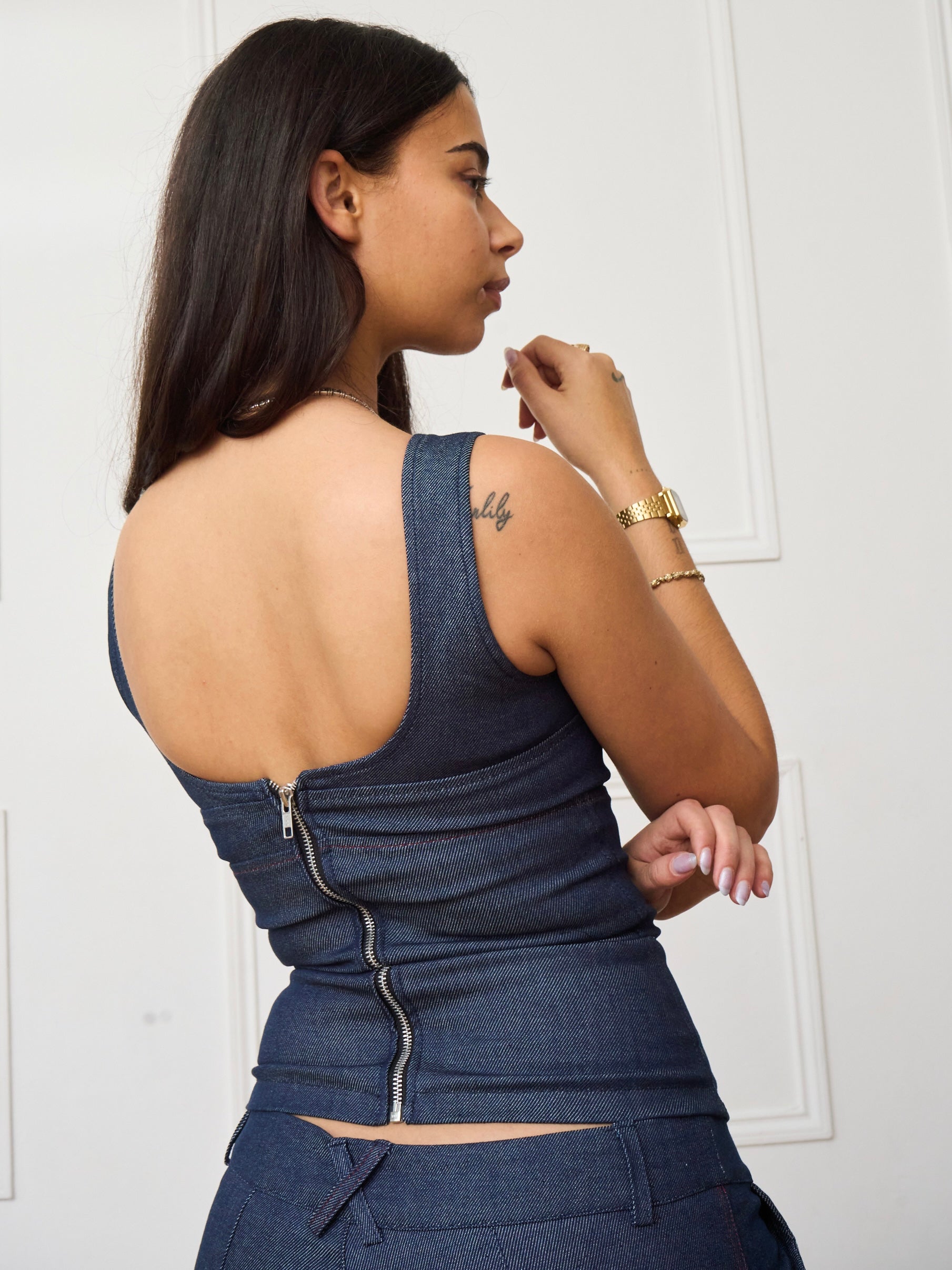 ellis top - navy denim