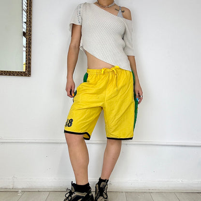 vintage yellow puma track shorts