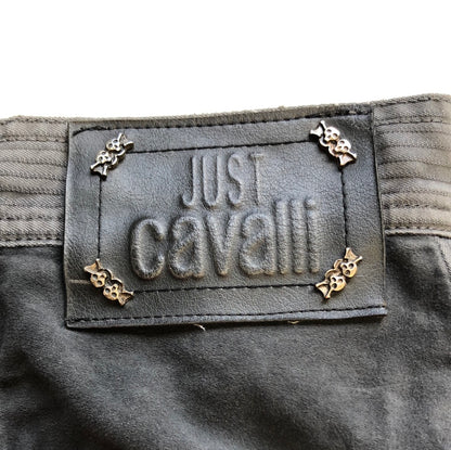 cavalli grey cargo mini skirt