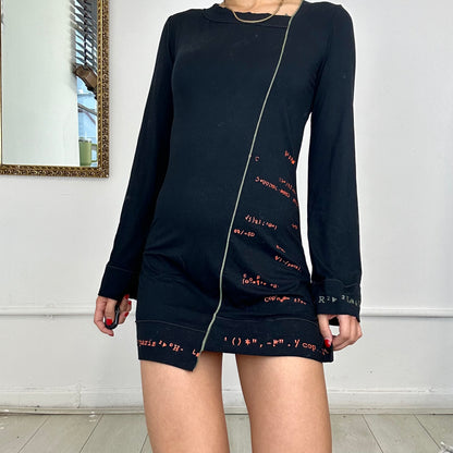 cop copine long sleeve asymmetric mini dress