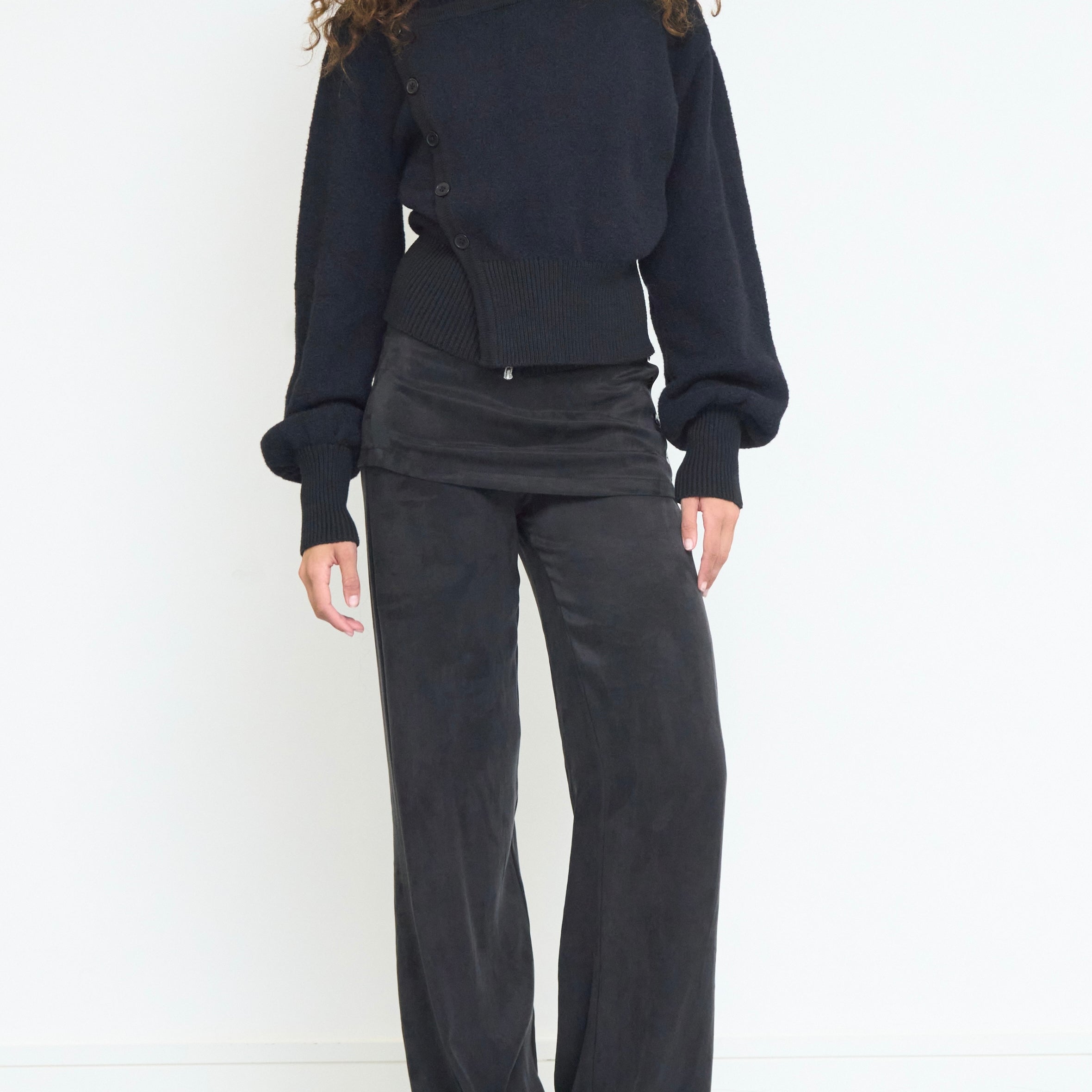 rowan button jumper - black knit