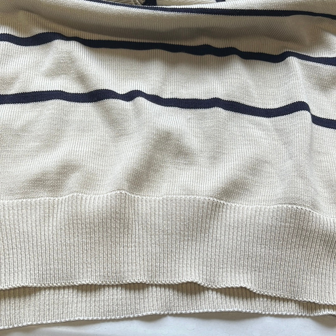 vintage cream striped lacoste polo jumper