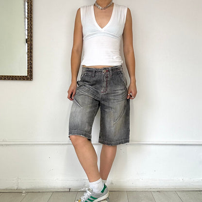 grey crux denim baggy shorts