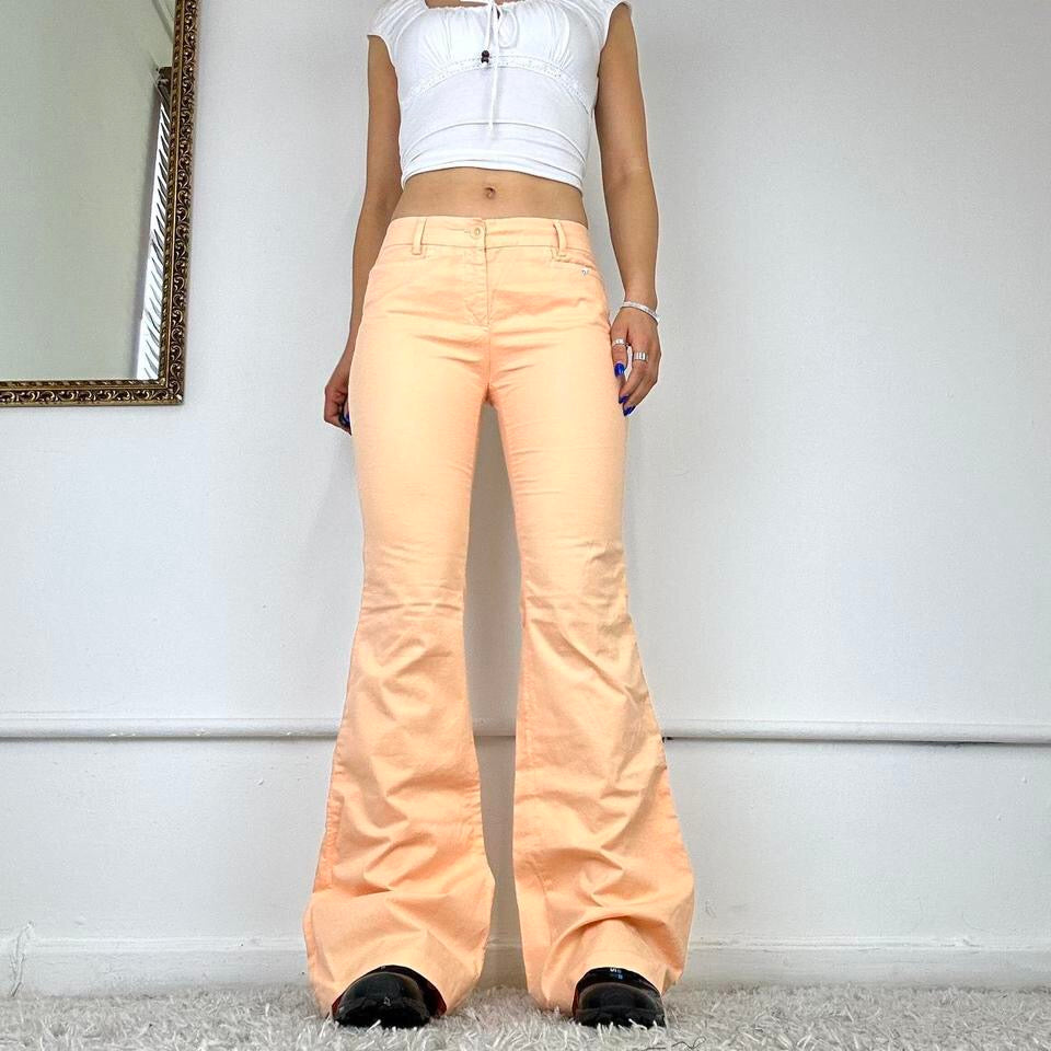 00s wide leg orange trousers