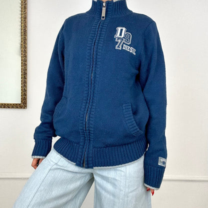 vintage diesel blue knit jumper