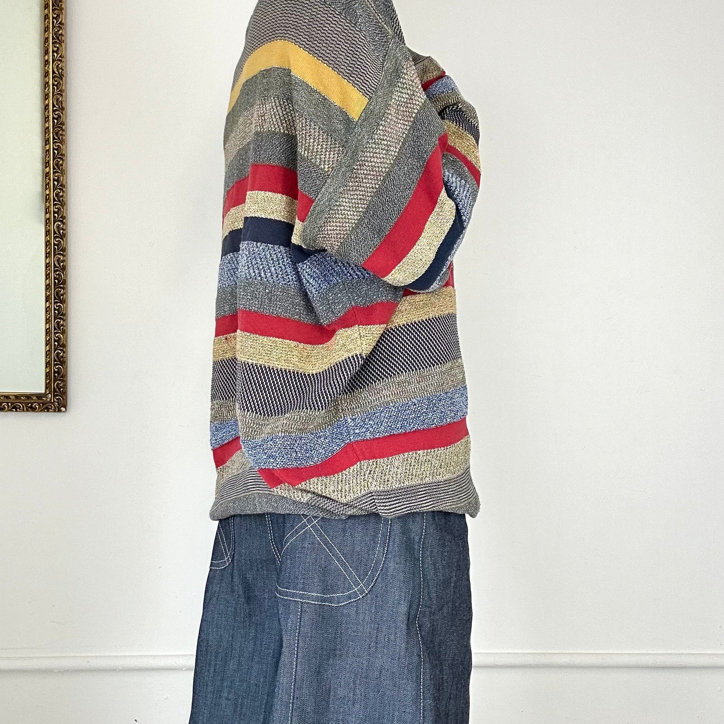 vintage colourful striped knitted jumper