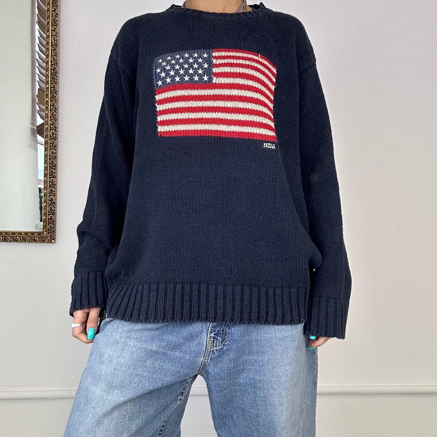 vintage USA flag knitted jumper