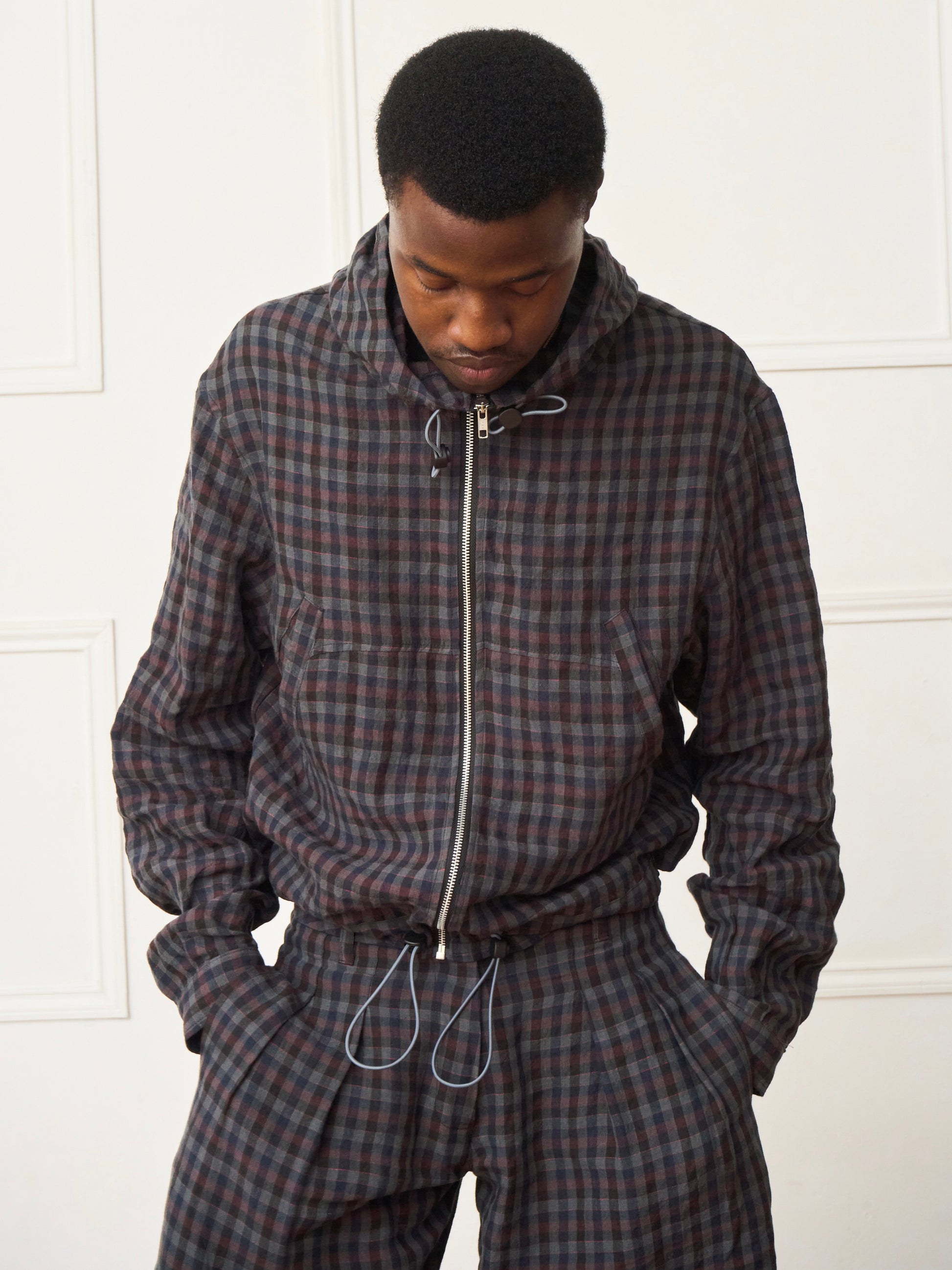 jamie jacket - gingham linen