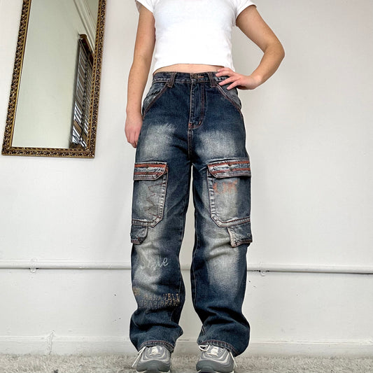 wide leg cargo jeans