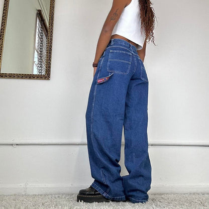 90's embroidered baggy jeans