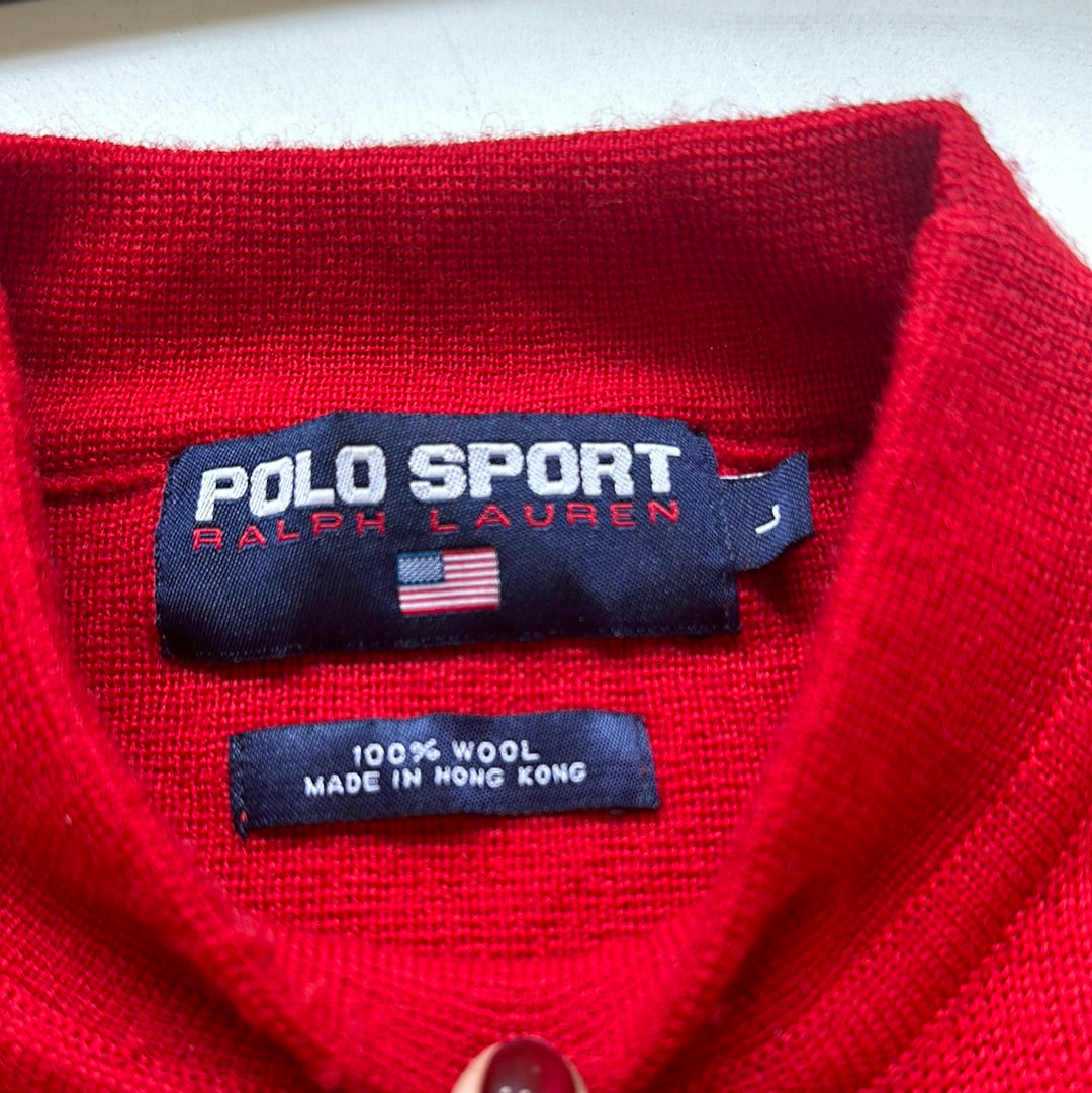 vintage red polo sport jumper